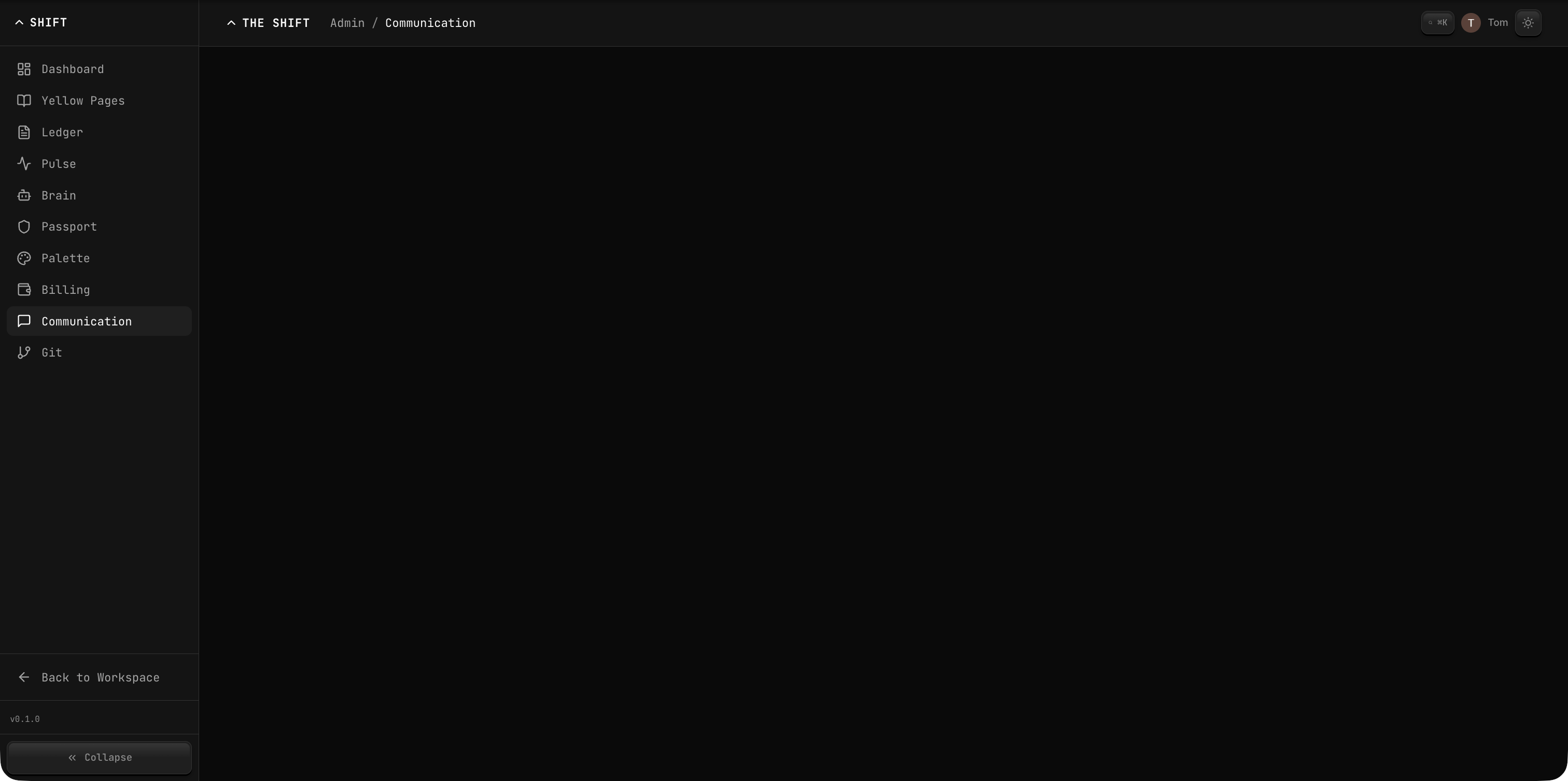 Communication admin dashboard
